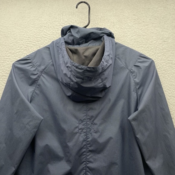 Merrell Rain Jacket, Womens XL, Blue Check, Lightweight, Hidden Hood - Picture 11 of 16